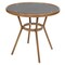 Merrick Lane Mael Bistro Style Table with Tempered Glass Top, Textilene, and Bamboo Finished Metal Frame for Indoor/Outdoor Use